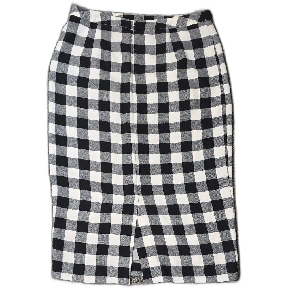Who What Wear Black and White Gingham Pencil Skirt - Picture 3 of 4